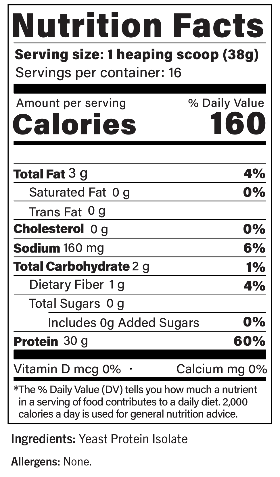 Yeast Protein Powder | 30g Complete Protein