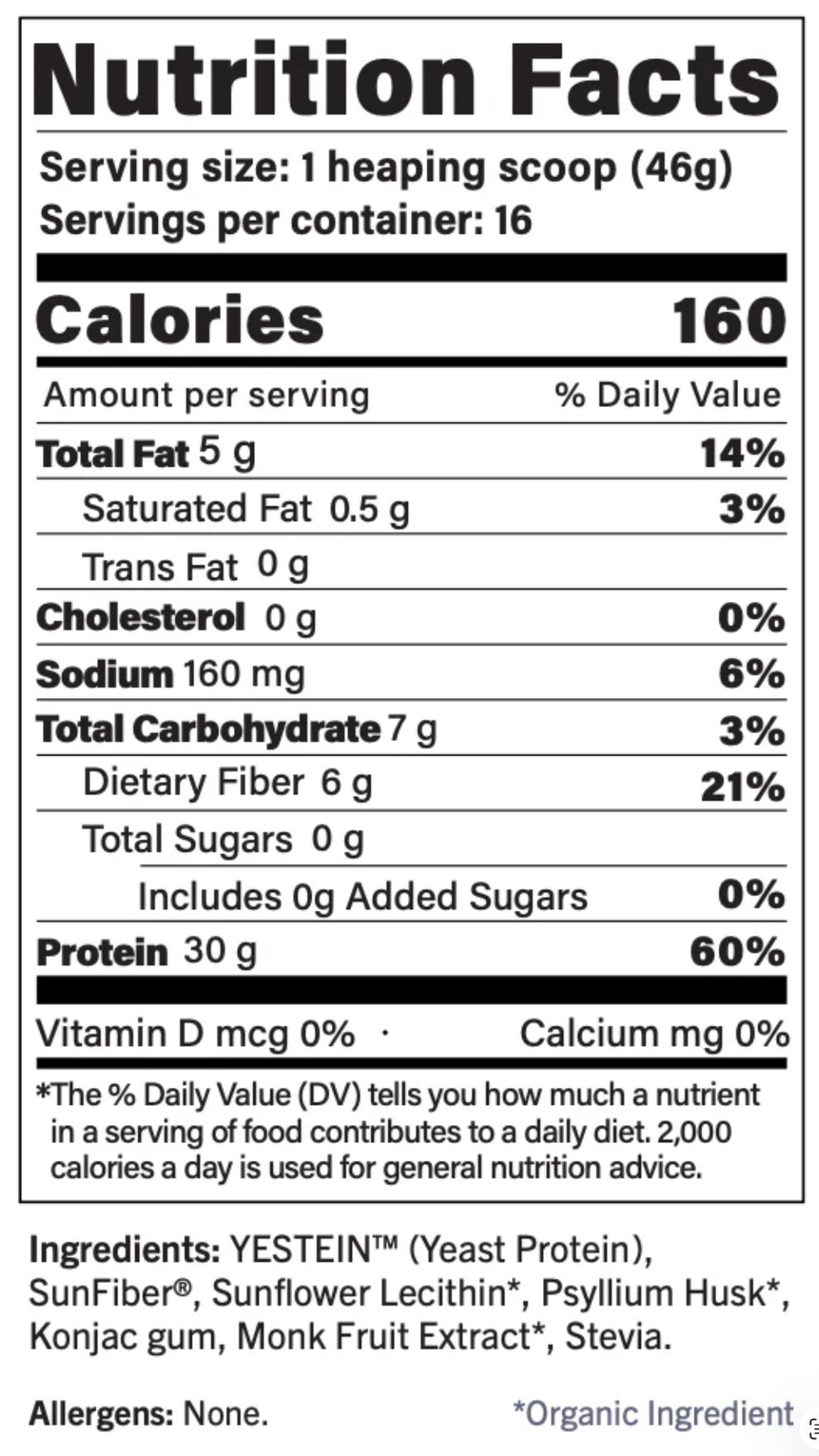 Yeast Protein Powder | 30g Complete Protein + Fiber – ProteinRx